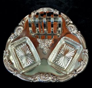 Vassoio Port Toast Argentato Vintage Falstaff