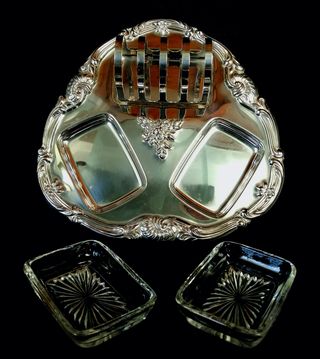 Vassoio Port Toast Argentato Vintage Falstaff