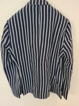 Giacca uomo a righe blu e bianco