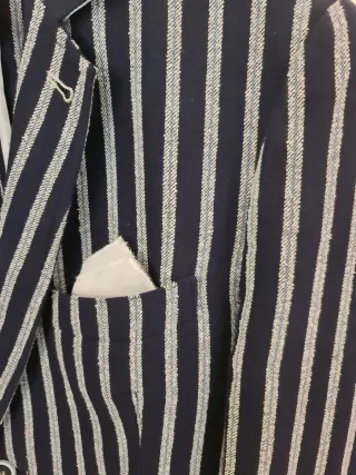 Giacca uomo a righe blu e bianco