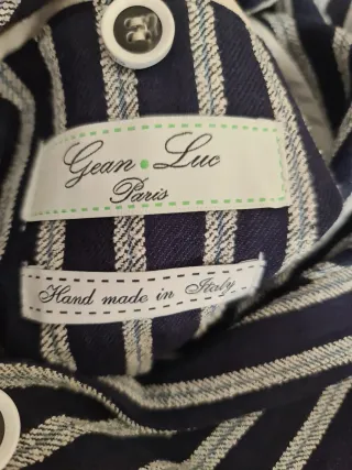 Giacca uomo a righe blu e bianco