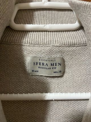 Jersey beige Sfera cuello alto cremallera