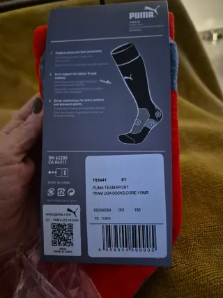 Calcetines Altos Puma Rojos y Blancos.Hombre