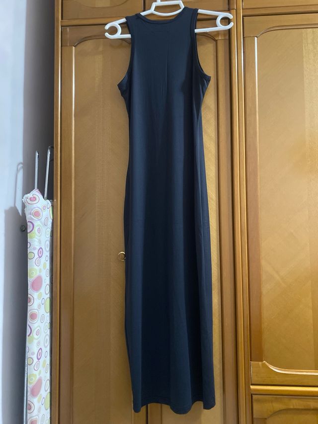 Vestido largo elástico negro