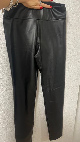 Leggings térmicos cuero Calzedonia negros