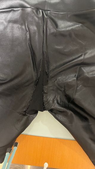 Leggings térmicos cuero Calzedonia negros