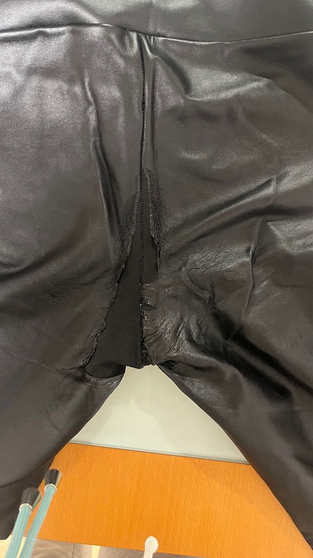 Leggings térmicos cuero Calzedonia negros