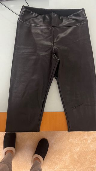 Leggings térmicos cuero Calzedonia negros
