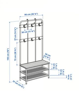 Perchero Zapatero Ikea Negro