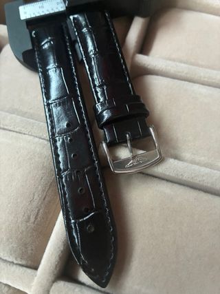 Correa de reloj de piel negra para Longines