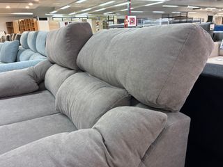 Sofá 2 plazas gris tela asientos deslizantes NUEVO