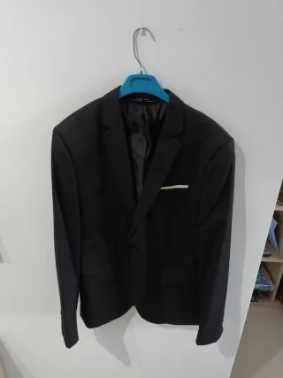 Traje de chaqueta Zara negro talla 42