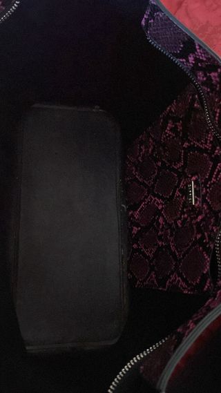 Borsa grande pitonata nera e rosa