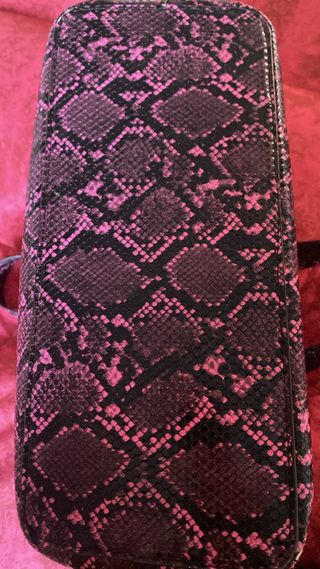 Borsa grande pitonata nera e rosa