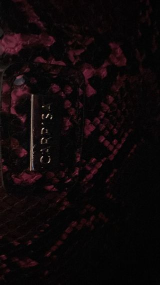 Borsa grande pitonata nera e rosa