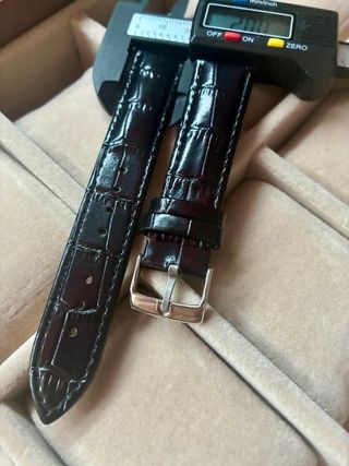 Correa de reloj de piel negra para Omega