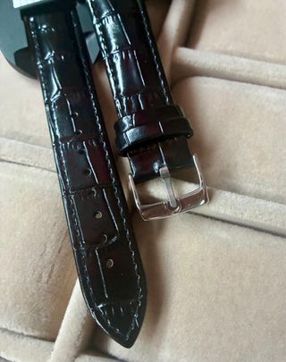 Correa de reloj de piel negra para Omega