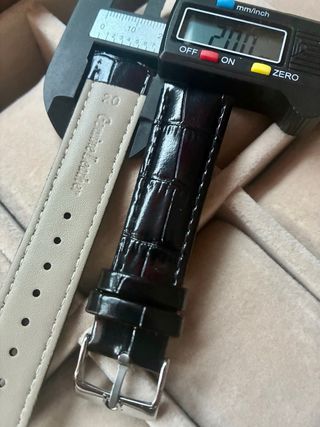 Correa de reloj de piel negra para Omega