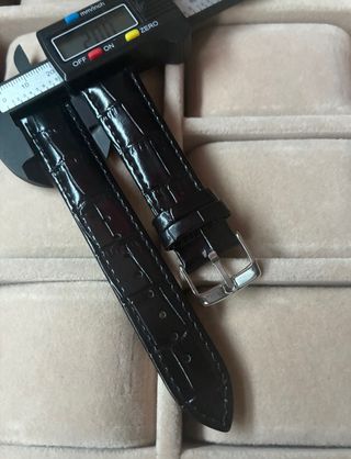 Correa de reloj de piel negra para Omega