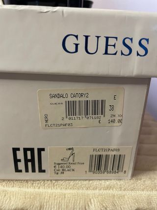 Sandali Guess neri tacco alto plateau