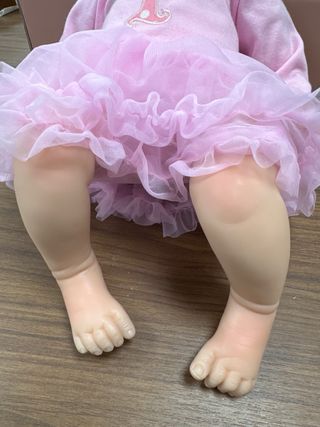 Muñeca bebé reborn rosa ojos abuertos