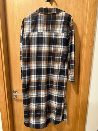 Vestido Camisa Cuadros Negro y Marrón