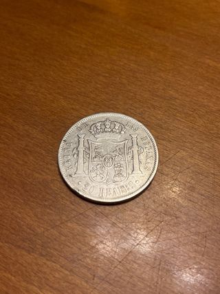 Moneda 20 Reales Isabel II 1851 Plata