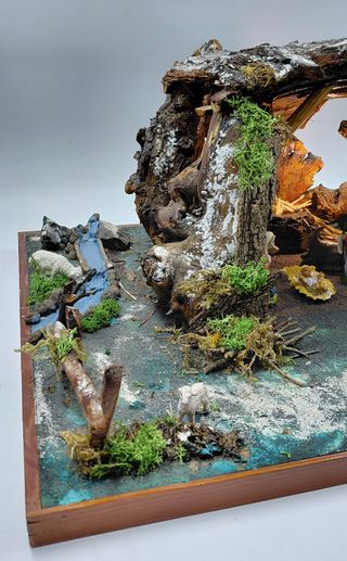 Presepe artigianale unico con illuminazione