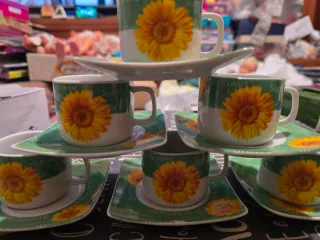 Juego de café girasol