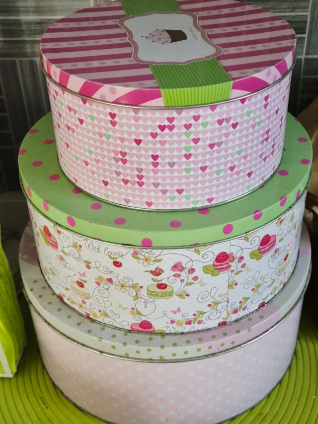 Set 3 Contenitori Latta Decorati