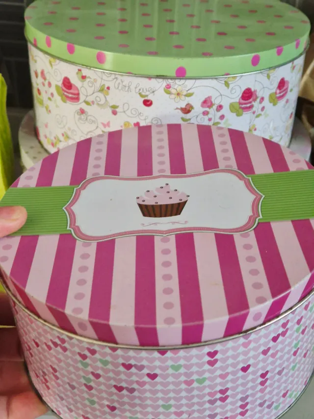 Set 3 Contenitori Latta Decorati