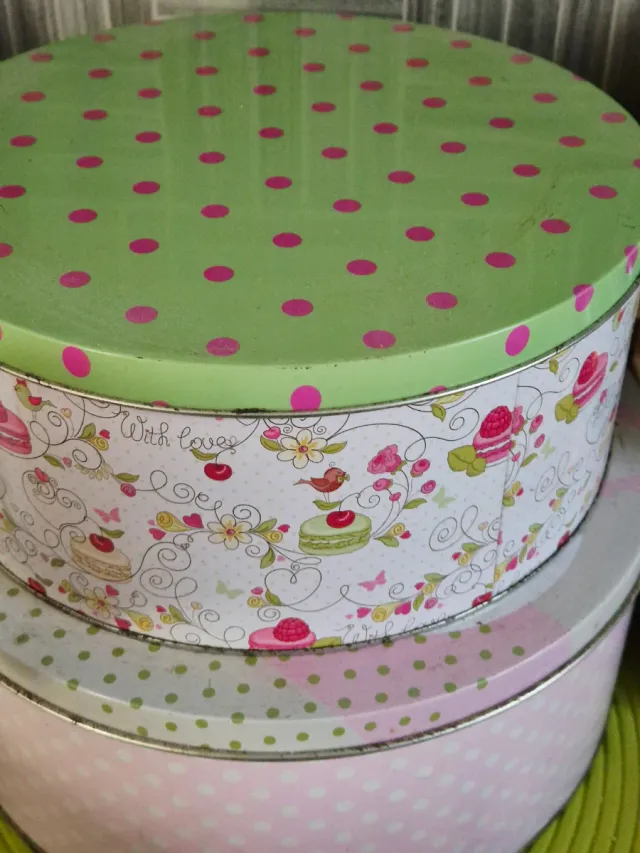 Set 3 Contenitori Latta Decorati