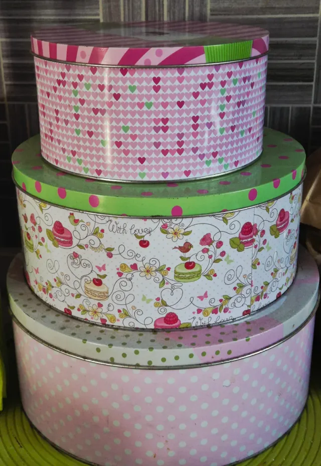 Set 3 Contenitori Latta Decorati