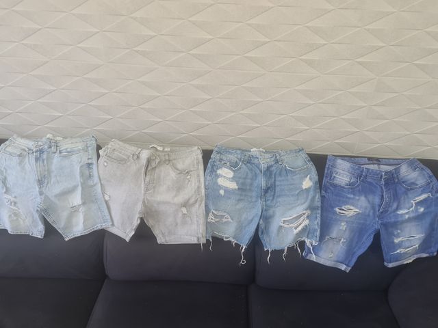 Lote 4 Pantalones Vaqueros Cortos Bershka talla 42