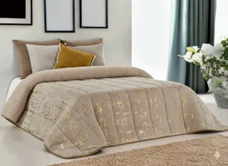 Edredom de borrego bege com brilho