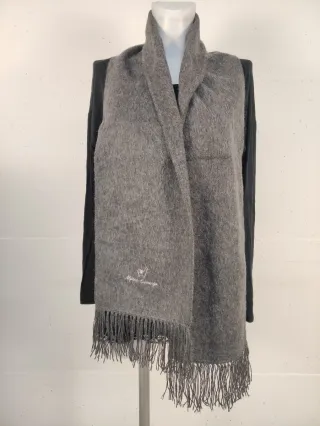 Sciarpa in lana d'alpaca grigio scuro