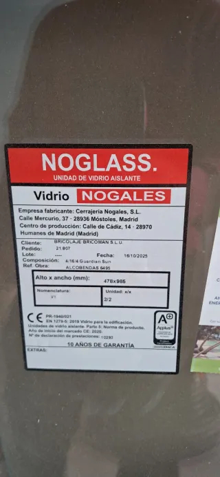 Ventana PVC Oscilobatiente Cortizo Nueva 1.3x1.38m