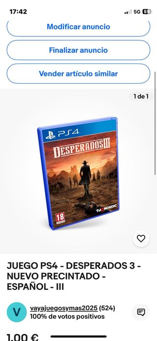 Juego PS4 Desperados III Español precintado