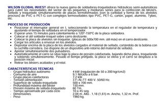 Envasadora Blister Semiatomática Wilson 60 TN