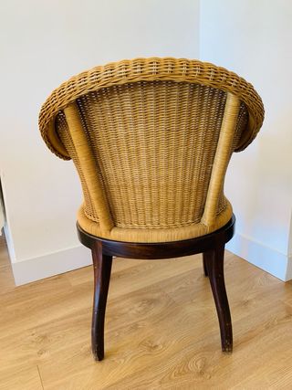 Butaca ratán y madera
