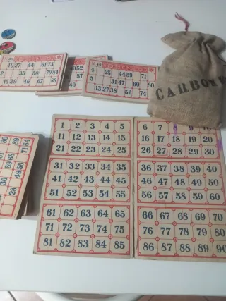 Tombola anni 40-50 - Cartelle e sacchetto
