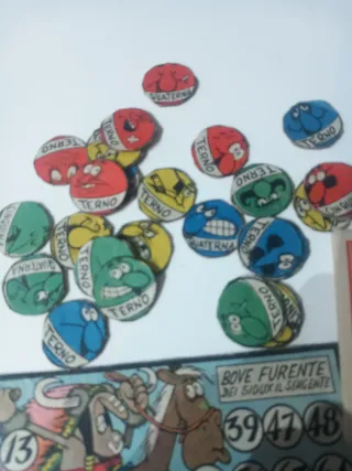 Tombola anni 40-50 - Cartelle e sacchetto