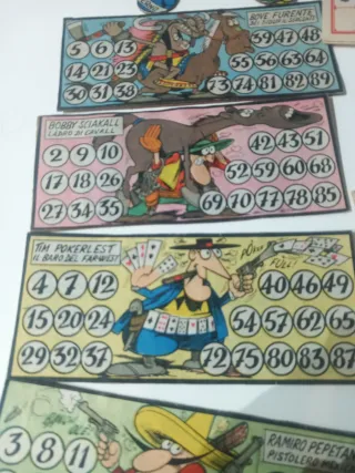 Tombola anni 40-50 - Cartelle e sacchetto