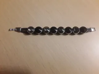 Bracciale donna bigiotteria nero e argento