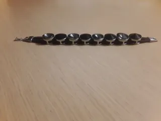 Bracciale donna bigiotteria nero e argento