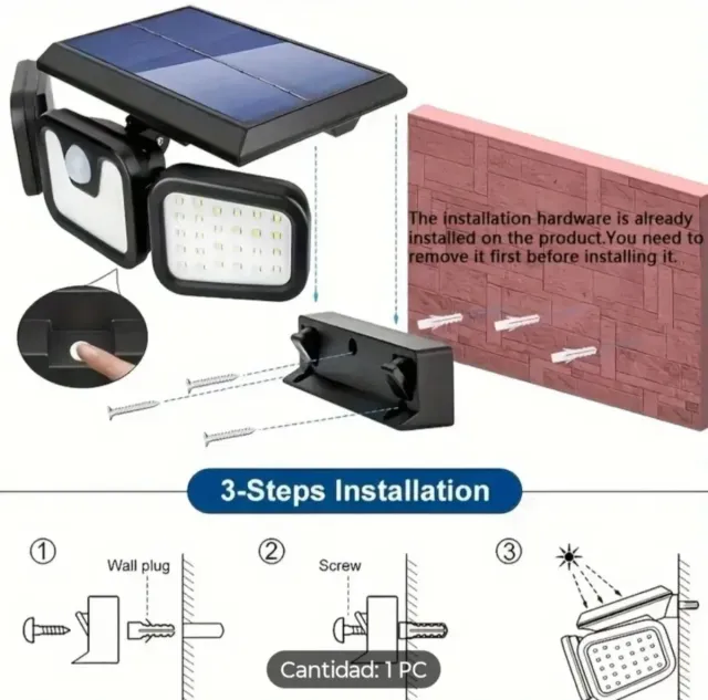 Focos solares con sensor de movimiento.