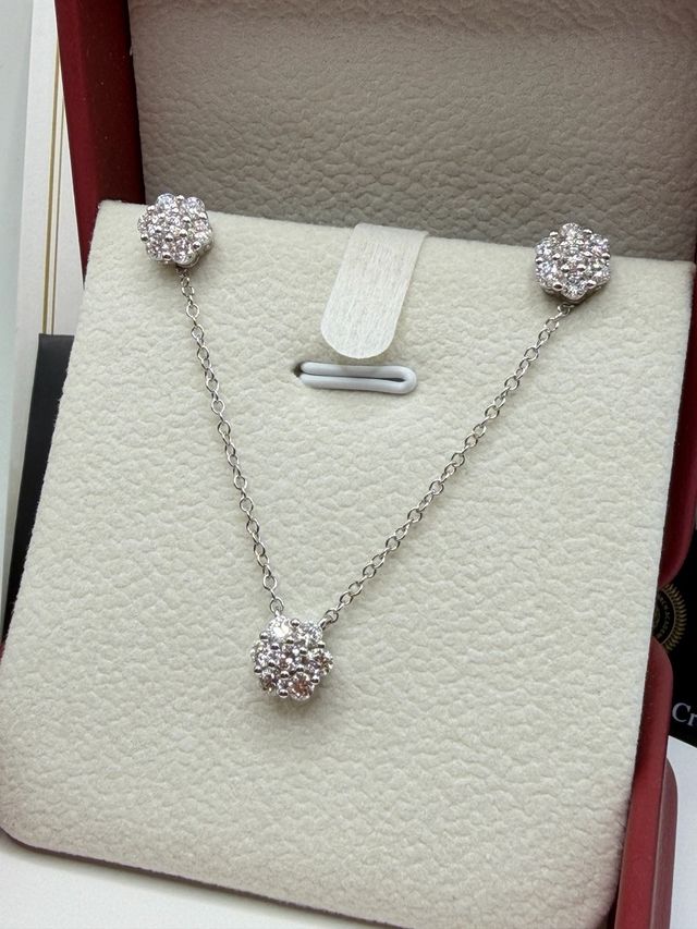 Set Collana Orecchini Moissanite Argento