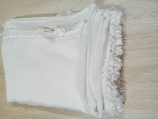 Spolverino Esmara bianco con nappe