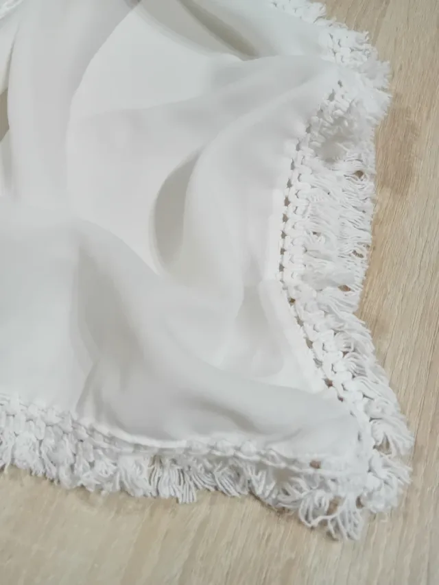 Spolverino Esmara bianco con nappe