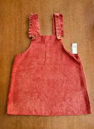 Vestido Peto Pana Naranja/Rojo